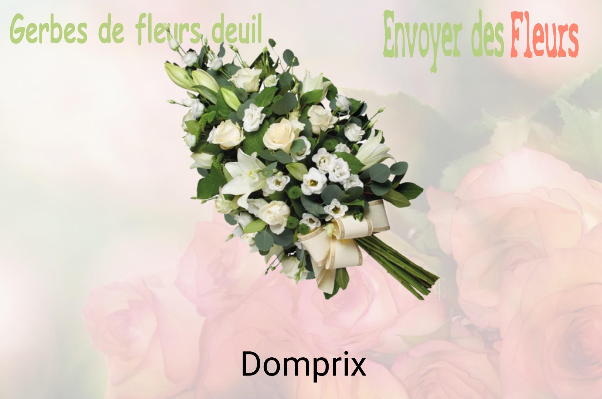 Gerbe de fleurs de deuil livrée à Domprix